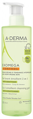 A-DERMA - Zvláčňující mycí gel 2 v 1 pro suchou pokožku se sklonem k atopickému ekzému Exomega Control (Emollient Cleansing Gel) 500 ml