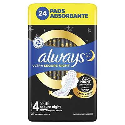 Always - Noční hygienické vložky Secure Night S4 Quattro 24 ks