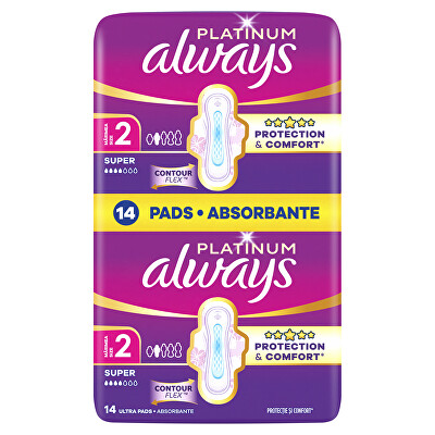 Always - Hygienické vložky Ultra Platinum Super Duo 14 ks