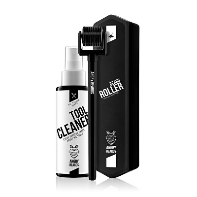 Angry Beards - Váleček na růst vousů s čističem (Beard Roller & Tool Cleaner) 50 ml