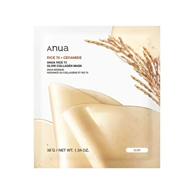 Anua - Pleťová maska Rice 70 Glow Collagen Mask 38 g