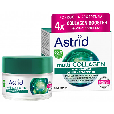 Astrid - Denní krém proti vráskám a pro obnovení pružnosti SPF 10 Multi Collagen (Cream) 50 ml