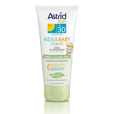 Astrid - Jemný krém na opalování pro děti OF 30 Sun Kids & Baby 100% minerální filtr 100 ml
