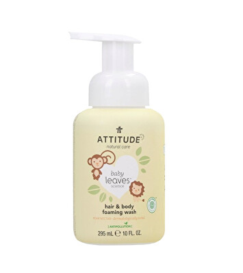 Attitude - Dětská mycí pěna na tělo a vlasy s vůní hruškové šťávy Baby Leaves (Hair & Body Foaming Wash) 295 ml