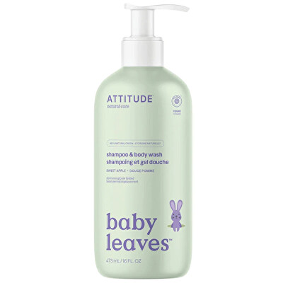 Attitude - Dětské tělové mýdlo a šampon Baby Leaves Jablko 473 ml