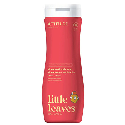 Attitude - Detské telové mydlo a šampón Little Leaves Mango 473 ml