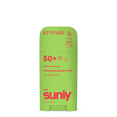 Attitude - Detský minerálny opaľovací krém SPF 50 Sunly Stick 60 g