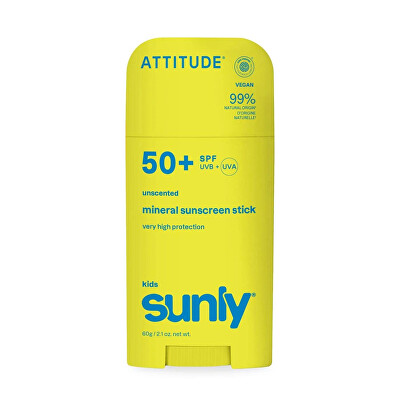 Attitude - Cremă de protecție solară minerală pentru copii fără parfum SPF 50 Sunly 60 g