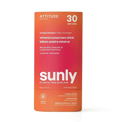 Attitude - Minerální ochranná tyčinka na tělo Orange Blossom SPF 30 Sunly (Mineral Sunscreen Stick) 60 g