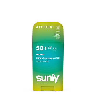 Attitude - Minerální opalovací krém v tyčince SPF 50 Sunly Stick 60 g
