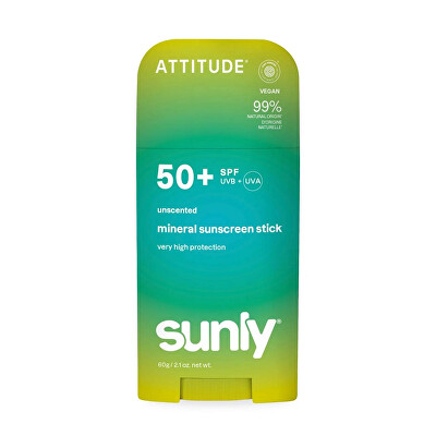 Attitude - Minerálny opaľovací krém v tyčinke SPF 50 Sunly Stick 60 g
