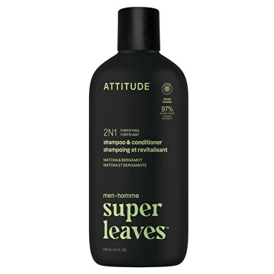 Attitude - Pánský posilující šampon a kondicionér 2v1 Super Leaves Matcha & Bergamot (Shampoo & Conditioner) 415 ml