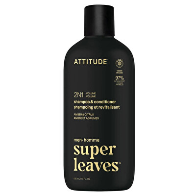 Attitude - Șampon și balsam pentru bărbați 2in1 Super Leaves Amber & Citrus (Shampoo & Conditioner) 415 ml