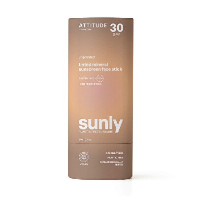 Attitude - Tónovaná minerální ochranná tyčinka na obličej a rty SPF 30 (Tinted Mineral Sunscreen Face Stick) 20 g