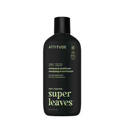 Attitude - Pánský posilující šampon a kondicionér 2v1 Super Leaves Matcha & Bergamot (Shampoo & Conditioner) 415 ml