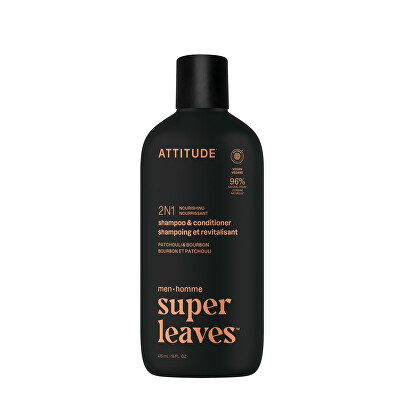 Attitude - Pánský vyživující šampon a kondicionér 2v1 Super Leaves Patchouli & Bourbon (Shampoo & Conditioner) 415 ml