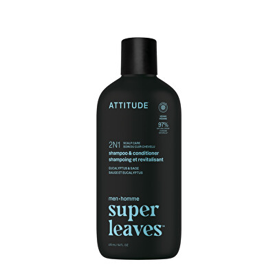 Attitude - Pánský zklidňující šampon a kondicionér 2v1 Super Leaves Eukalyptus & Sage (Shampoo & Conditioner) 415 ml