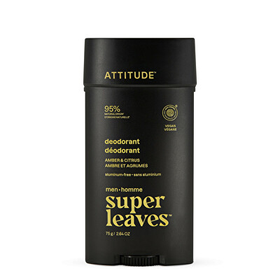 Attitude - Přírodní pánský deodorant Super Leaves Amber & Citrus (Deodorant) 75 g