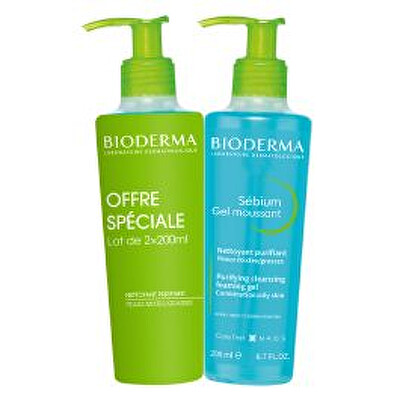 Bioderma - Sada čisticích pěnivých gelů pro smíšenou až mastnou pleť Sébium Gel Moussant Duo