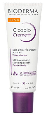 Bioderma - Zklidňující reparační krém SPF 50 Cicabio Crème+ (Ultra-Repairing Soothing Cream) 40 ml
