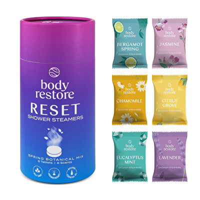 Body Restore - Sada aromatických tablet do sprchy Reset mix Shower Steamers 6 ks