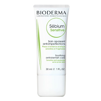 Bioderma - Hydratační zklidňující krém pro pleť vysušenou a podrážděnou léčbou akné Sébium Sensitive (Soothing Anti-Blemish Care) 30 ml