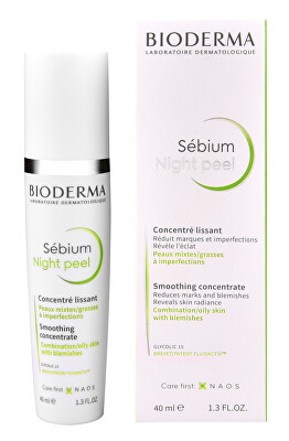 Bioderma - Noční pleťové sérum s peelingovým efektem (Sebium Night Peel Smoothing Concentrate) 40 ml