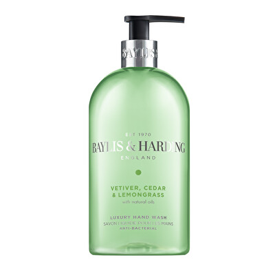 Baylis & Harding - Antibakteriální tekuté mýdlo na ruce Vetiver, Cedr & Lemongrass 500 ml