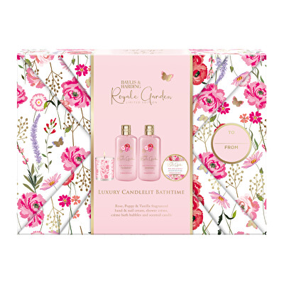 Baylis & Harding - Royale Garden testápoló ajándékcsomag gyertyával 4 db