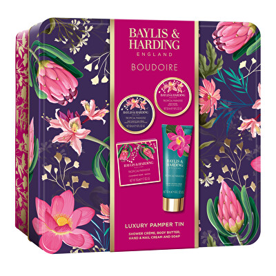 Baylis & Harding - Ajándékszett fémdobozban Boudoire Tropical Paradise 4 db
