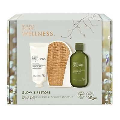 Baylis & Harding - Testápoló ajándékszett mosdókesztyűvel Ginger, Lime & Basil 3 db