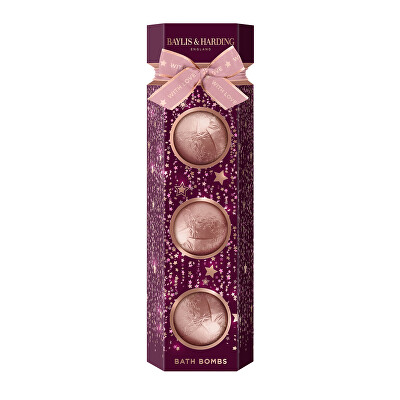 Baylis & Harding - Dárková sada šumivých koulí do koupele Wild Cherry & Vanilla 3 ks