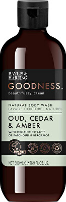Baylis & Harding - Sprchový gel Oud, cedr a ambra Goodness Natural Body Wash 500 ml