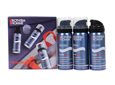 Biotherm - Dárková sada pěny na holení pro citlivou pleť Shave Power Trio Set 3 x 50 ml