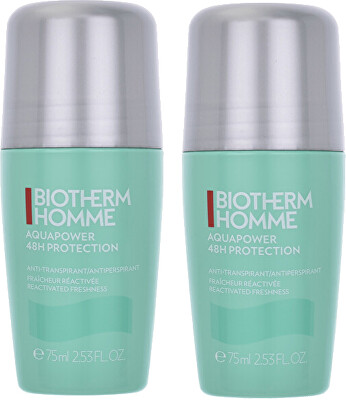 Biotherm - Sada kuličkových deodorantů Aquapower (48H Protector) 2 x 75 ml