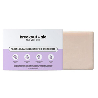 Breakout+aid - Čisticí mýdlo na problematickou pleť s kyselinou salicylovou (Facial Cleansing Bar For Breakouts) 100 g