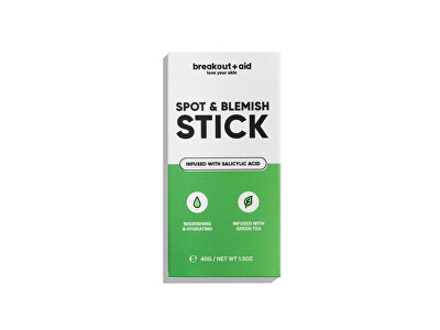 Breakout+aid - Kaolinová maska na problematickou pleť v tyčince (Spot & Blemish Stick) 40 g
