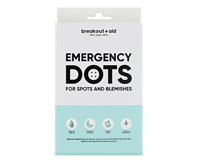 Breakout+aid - Náplasti pro citlivou pokožku se sklonem k akné Emergency Dots 72 ks