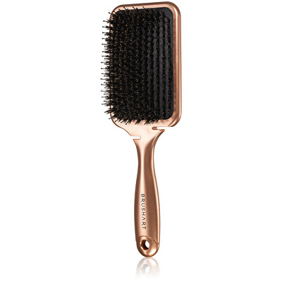 BrushArt - Plochá kefa Boar Bristle Paddle Hairbrush Bronzová
