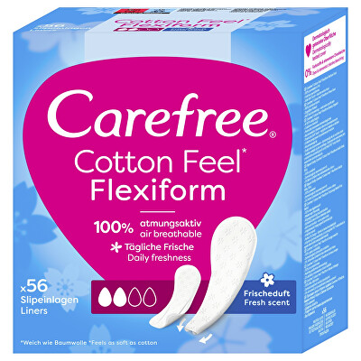 Carefree - Slipové vložky Cotton Feel Flexiform 56 ks