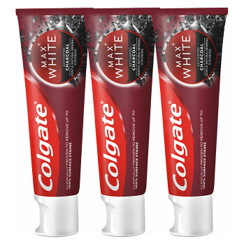 Colgate - Bělicí zubní pasta s aktivním uhlím Max White Charcoal Trio 3 x 75 ml