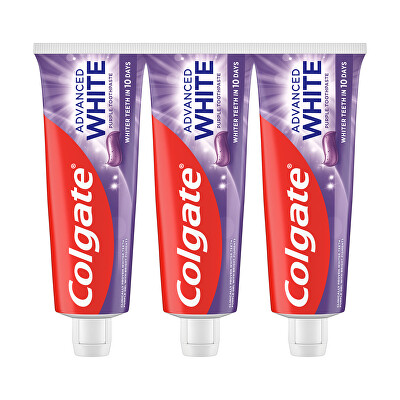 Colgate - Zubní pasta Advanced White Purple Trio 3 x 75 ml