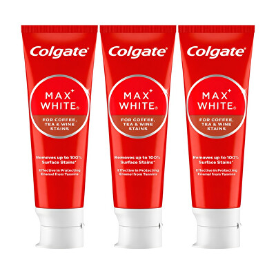 Colgate - Pasta na zuby Max White Coffee, Tea, Wine 3 x 75 ml
