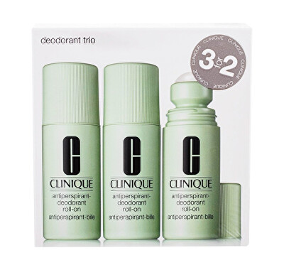 Clinique - Sada kuličkových antiperspirant-deodorantů Deodorant Trio 3 x 75 g