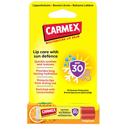 Carmex - Balzám na rty SPF 30 Sun Defense Tropical Lip Balm 4,25 g
