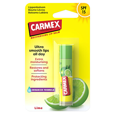 Carmex - Hydratační balzám na rty SPF 15 Limetka Lip Balm 4,25 g