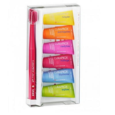 Curaprox - Sada péče o zuby Zubní kartáček 5460 Ultra Soft + bělicí pasty 6 x 10 ml