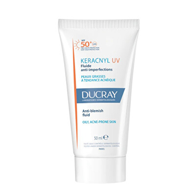 Ducray - Ochranný fluid pro problematickou pleť SPF 50+ Keracnyl UV (Anti-Blemish Fluid) 50 ml