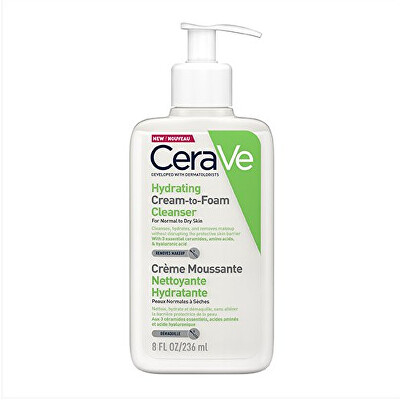 CeraVe - Čisticí pěnicí krém (Hydrating Cream-to-Foam Cleanser)