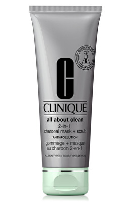 Clinique - Detoxikační maska a peeling All About Clean (2-in-1 Charcoal Mask + Scrub)
